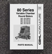 Variable Chamber Round Balers Service Parts Manual Gehl 2480 2580 26802 780 2880