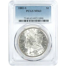 1882 S Morgan Dollar MS 63 PCGS Silver $1 Uncirculated Coin SKU:I15734