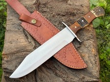 Handmade Carbon Steel Custom Hunting Bowie Knife with BONE material Handle