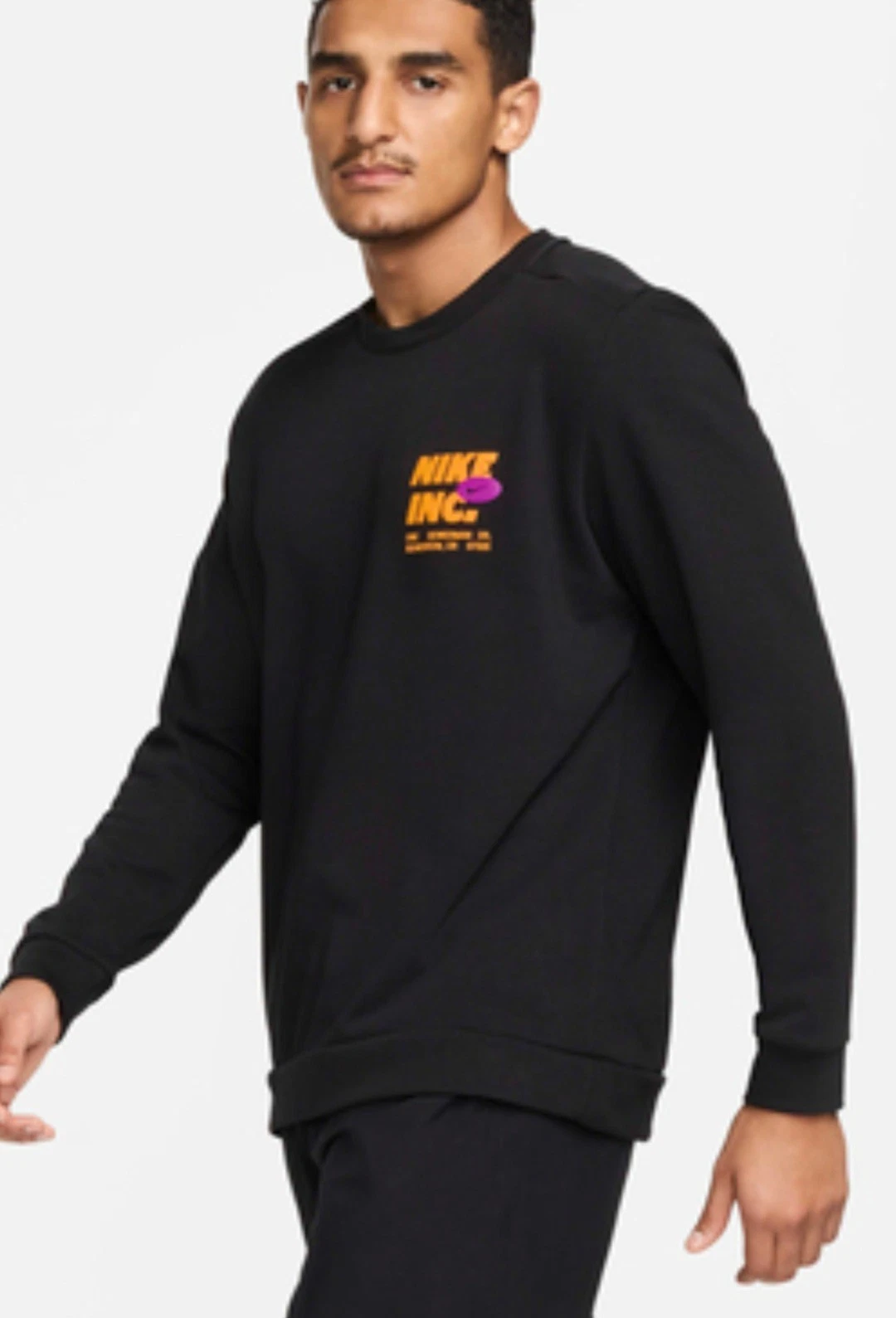 Nike Mens Dri-FIT Fleece Lightweight Long-Sleeve Black Open 24/7 Crew Sz xl NWT