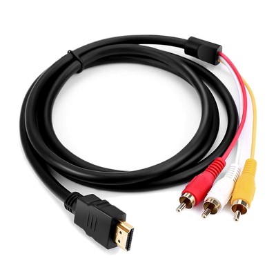 HDMI to RCA Cable, 1080P 5ft HDMI Male to 3-RCA Video Audio AV Cable Connecto...