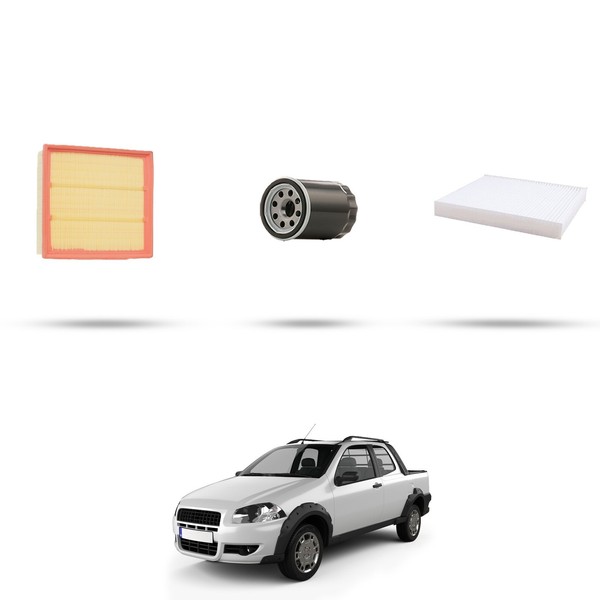 Hoffcar Set Service - 3 Filter Kompatibel Mit Fiat Strada (178,278) 1.2 54Kw-image