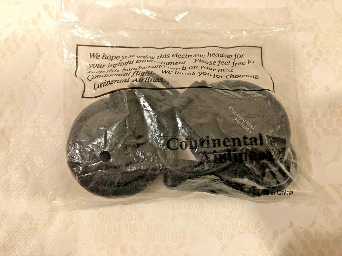 CONTINENTAL AIRLINES VINTAGE NEW SEALED HEADPHONES HEADSET | eBay