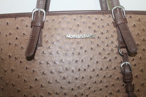 Montana West Select Ostrich Print Concealed Carry Tote Handbag Great Condition - Picture 4 of 12