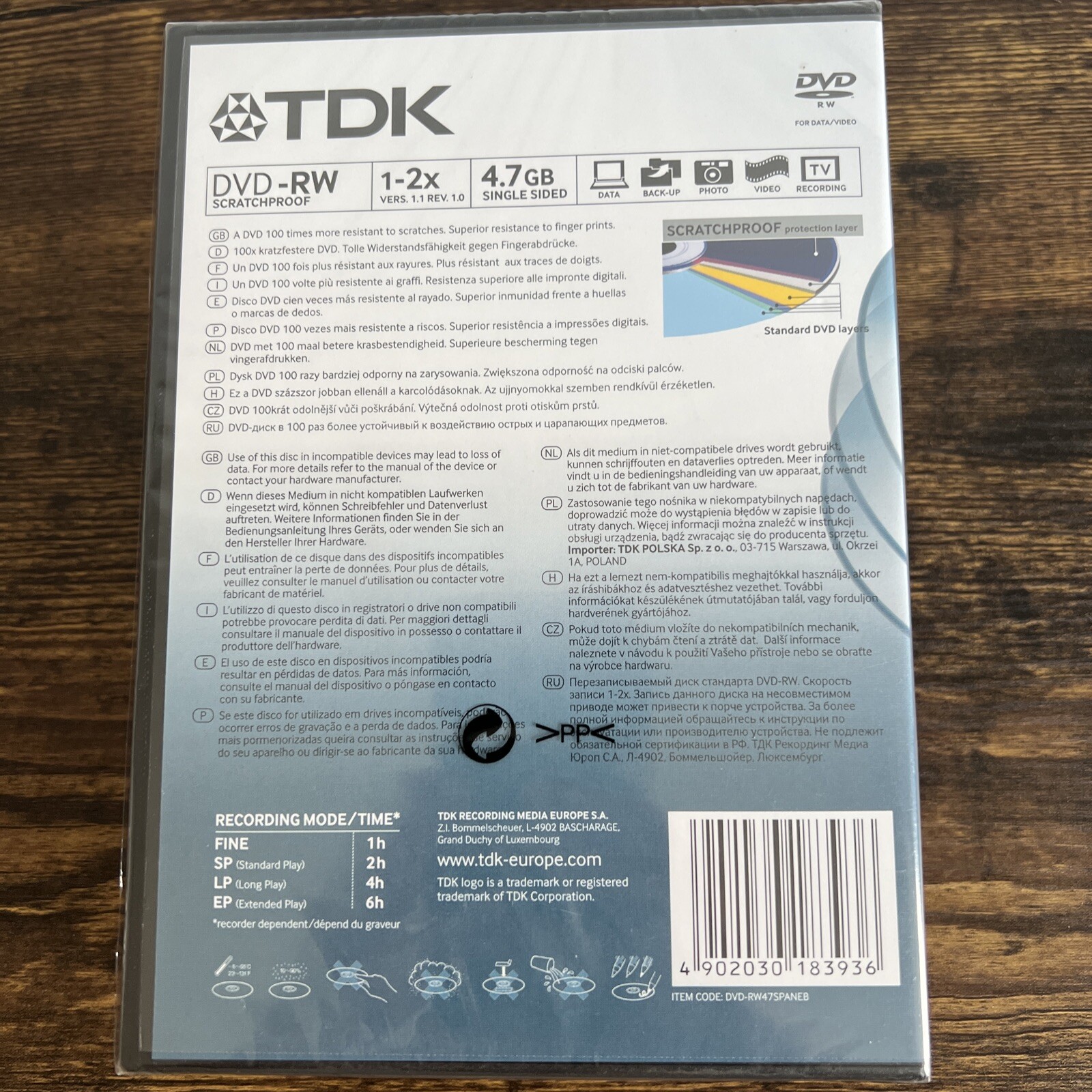 4x TDK Blank DVD+RW 12x Speed 4.7GB Rewritable Discs New and Sealed