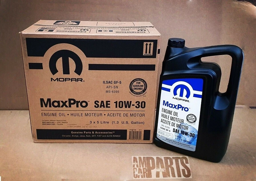 Mopar MaxPro 10W-30 Motoröl 5 L 5L Chrysler Dodge Jeep Ram 68218931AA MS-6395