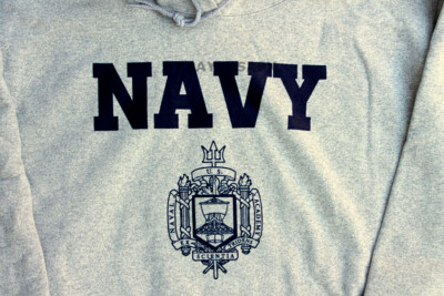 US NAVY NAVAL ACADEMY HOODIE HOODED sweatshirt reverse weave us