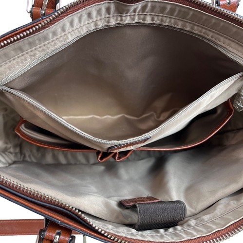 Bostanten Women's Brown Leather Laptop Tote Office Shoulder Tote Bag Size L - Picture 12 of 15