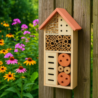 1 X Große Insekt Hotel Garten Bug Haus Biene Käfer Butterfly Motte Storm Schutz
