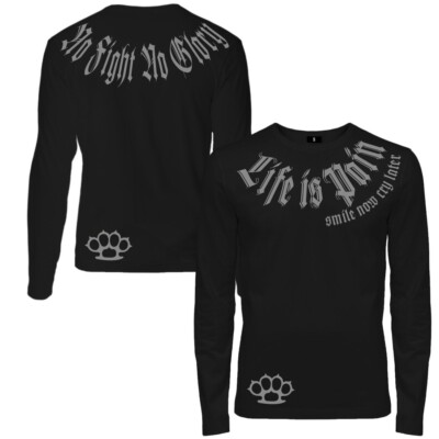 Longsleeve Langarmshirt NFNG Smile now Cry later silber fight glory hardcore