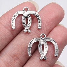 20pcs 20x17mm Alloy Charm Double horseshoe Pendant Crafts