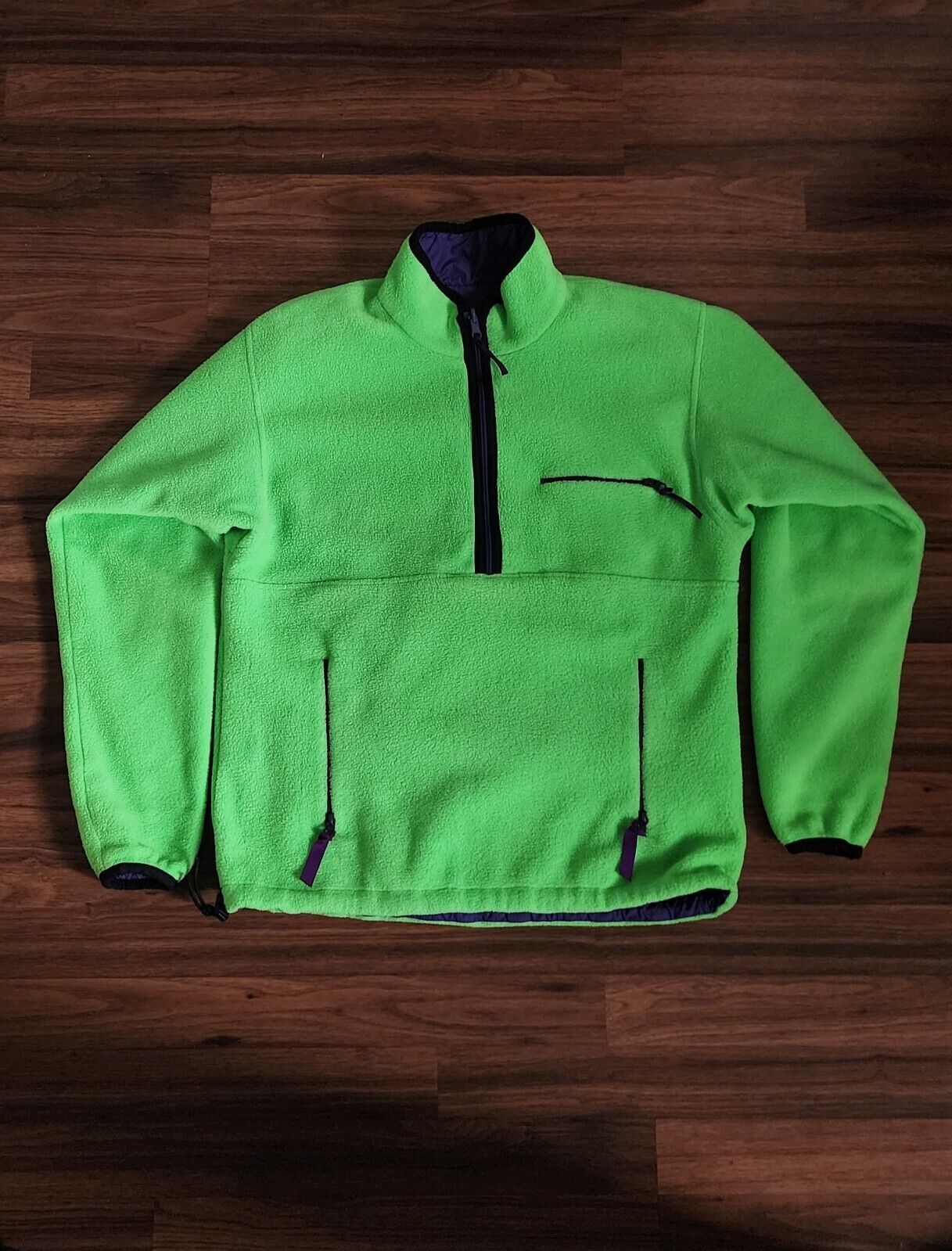 Rare 90s Patagonia reversible fleece snap T pull over jacket Size Medium