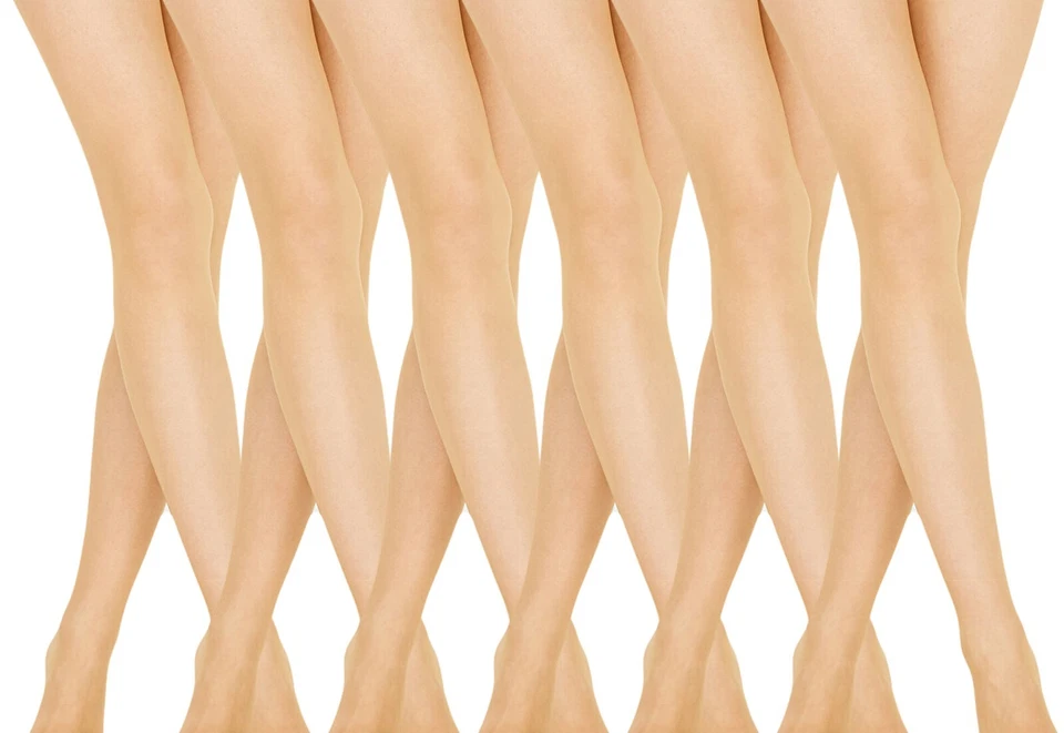 Meia-calça feminina ultra transparente sedosa transparente 20 denier 6 pares - Imagem 2 de 4