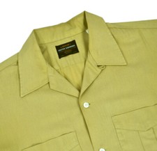 50s vtg Arrow Gabanaro Loop Collar Board L/S Shirt Large Tan Beige Selvedge