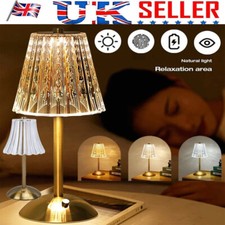 Cordless Table Lamp Rechargeable Dimmable LED Touch Lamp Crystal Bedside Lamp UK