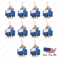 10x DPDT Guitar Mini Toggle Switch 2 Position ON/ON 6 PIN Car/Boat Switches