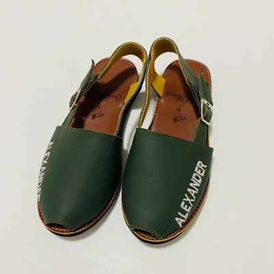 Sandal Green Leather Handmade  Size 30 (US 12.5) NWOT