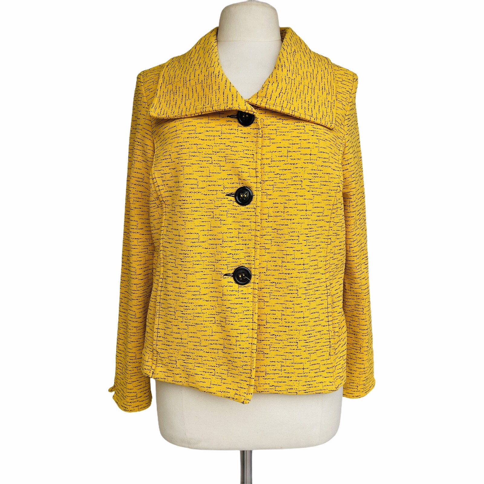 WINDRIDGE CHERYL MASH Collar Jacket Women’s Size L Yellow Button Front