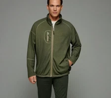 Big Sky Jacket Men Size 2X-Large Green Front Zip 3 Pockets Bottom Drawstrings