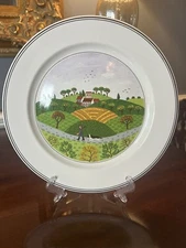 Villeroy & Boch Naif Dinner Plate Laplau 6 Hunter and Dog Countryside 10.5" MINT