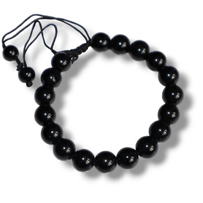 Entfesseln Sie Eleganz mit diesem exquisiten verstellbaren schwarzen Perlenarmband Unisex