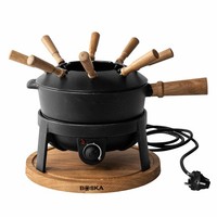 Boska Elektrisches Fondue-Set Pro, Fonduetopf, Gusseisen, Schwarz, 2.2 L, 853560