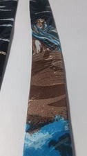 Dino Romaro Men's Tie Jesus Christ On Boat Religious Silk Handmade
