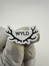 WYLD Cannabis White & Black Antlers Enamel Lapel Pin
