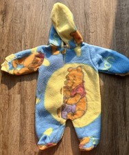 Vintage 90s Disney Winnie The Pooh Fleece One Piece Pajamas Bunting 0-6 Months