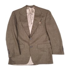 Vintage Bill Blass Ivy Prep Wool Glen Plaid Blazer Jacket Sport Coat 42R 
