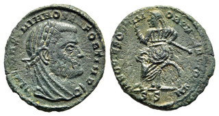 FITZ Rome Divus Maximianus Herculius Half Follis Siscia Curule Chair µFIM1436