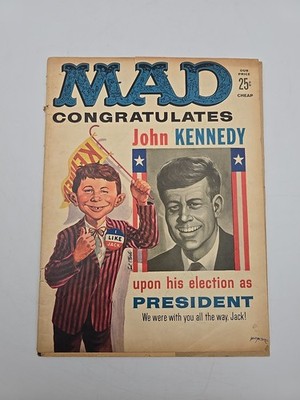 Mad Magazine 60 Kennedy Nixon Flip Cover Jan 1961, 1st Spy Vs Spy Low Grade