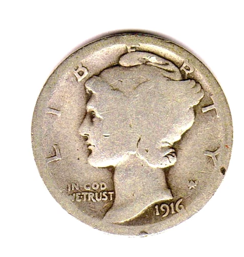 1916 D Mercury Dime AG+ In Grade 100% Original and Gradable No Problems