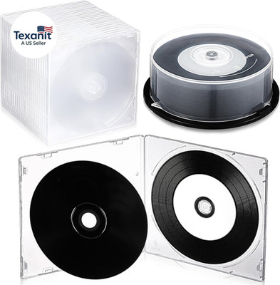 25 Pcs Recordable Blank Media Discs 700MB 80 Minutes 52X with White Inkjet Print
