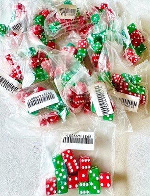 NEW~13 GW 6-Sided Green+Red DICE Set~12mm~Games Workshop~Citadel WARHAMMER 40K