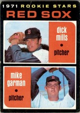 1971 TOPPS RED SOX ROOKIES - DICK MILLS/MIKE GARMAN RC BOSTON RED SOX #512 VG/EX