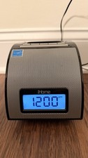 iHome iH110B Alarm Clock Radio iPod Dock FM Radio w/ Power Adapter Tested