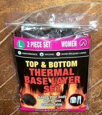 Polar Extreme Thermal Base Women's Layer LARGE Black Top/Bottom Set GMB-PDQ-WB-L