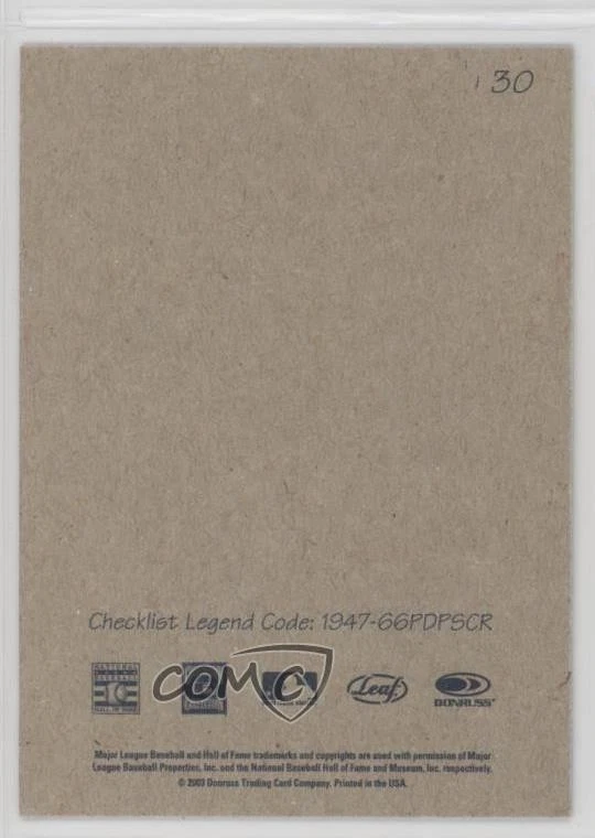 2004 Leaf Second Edition Exhibits Nolan Ryan #30 HOF - Image 2 of 2