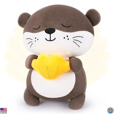Achwishap 14” Kawaii Otter Plush Toy - Soft Stuffed Animal, Perfect Gift for All