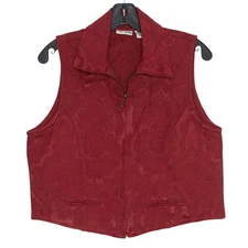 Sun River Vintage Vest Jacquard Academia Preppy Grandpacore Cottage Red Small