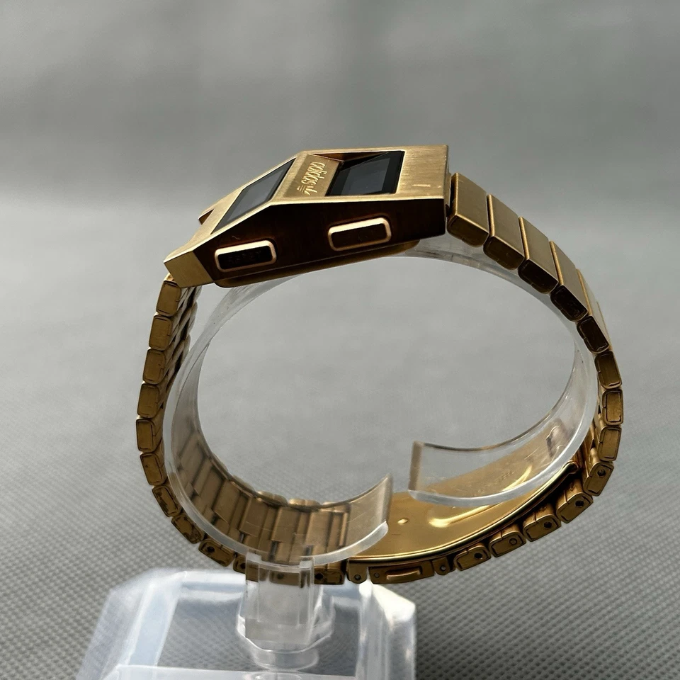 Adidas Gold Digital Watch Archive_M3 Backlight New Battery Stainless Steel RARE - Image 4 of 4