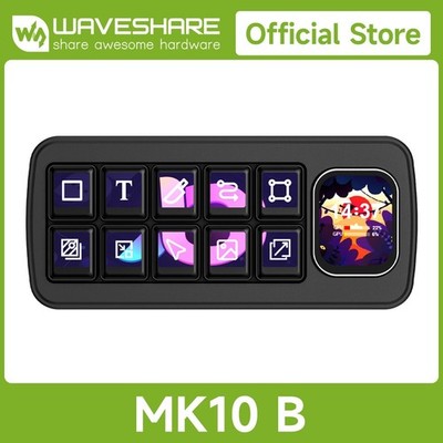 Waveshare MK10 Multi-Functional AI Voice Control Panel 10×0.85inch LCD 2.01inch