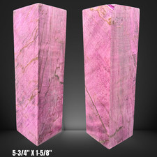 Knife Handle Scale Turning Block Lavender Spalted Maple Burl 26224