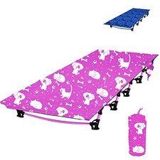 Kids Camping Cot and Toddler Travel Bed  Lightweight and 69" x 27.5" Pink