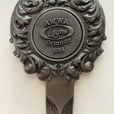 Commemorative Letter Opener American Water Works Asso. AWWA pewter 1988
