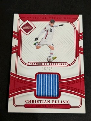 2022 Panini National Treasures Christian Pulisic Player Worn Jersey /25 USA 