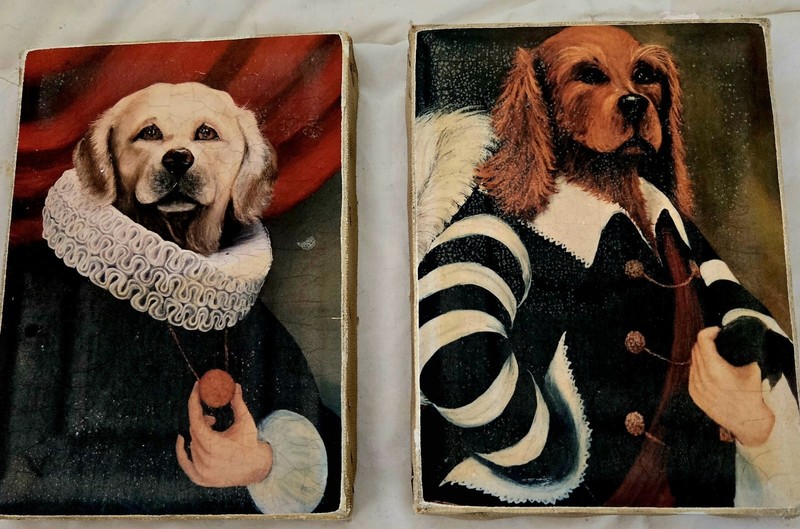 Dog paintings. Regal Clothing.  5x7"
