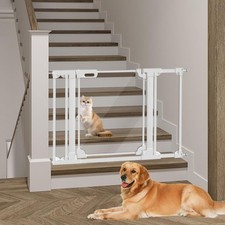 Clear Baby Safety Gate for Stairs,29"-48" Wide, 30" Tall Pressure Mounted Acr...