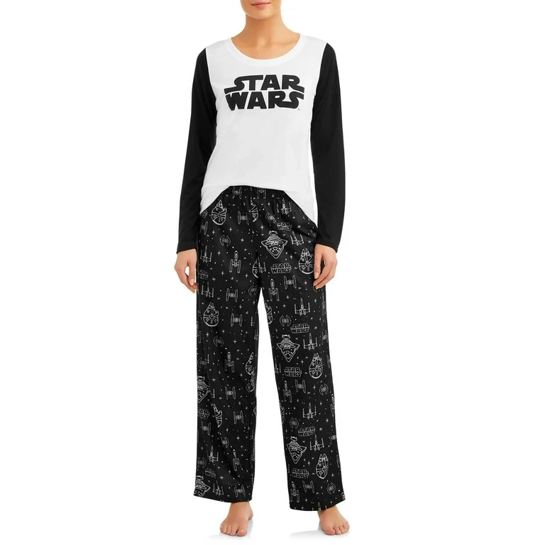 Juego de pijama Star Wars Off To Sleep We Go para mujer negro/blanco mediano - NUEVO